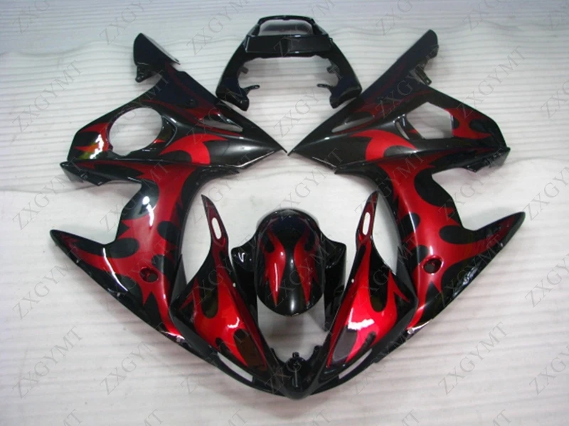 

Abs Fairing YZF R6 2003 - 2005 Black Red Flame Plastic Fairings YZF R6 2005 Body Kits YZF600 R6 03 05