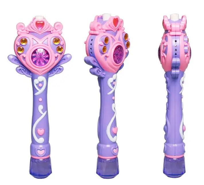 Электрический пузырьковый палочки свет музыка волшебная палка пистолет для мыльных пузырей игрушка автоматическая машина для пузырей дуя пузырьковая игрушка игрушки на открытом воздухе - Цвет: Фиолетовый