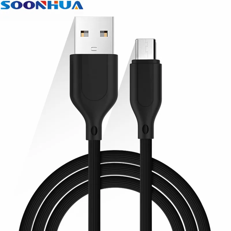 

SOONHUA Fast Copper Alloy Nylon Cable 1.2M 5V 2.4A Fast Charging USB Data Cable High Speed Transmission Wire For Samsung Android