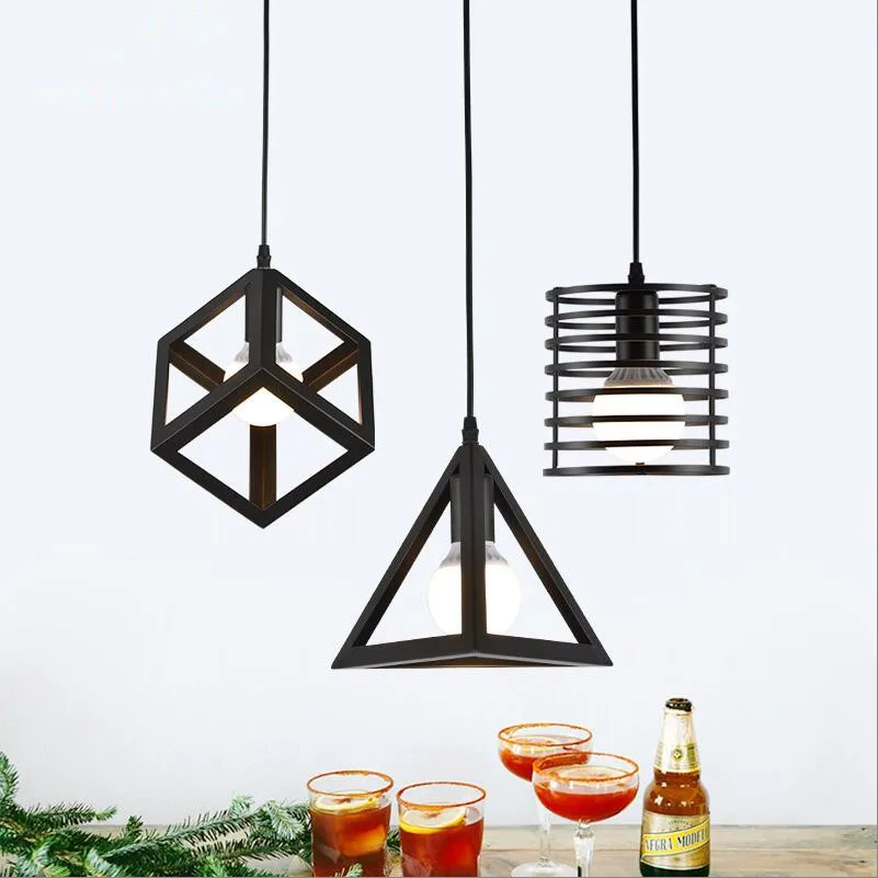 Free shipping 110 240V creative vintage small cheap black/white iron metal dining room kitchen