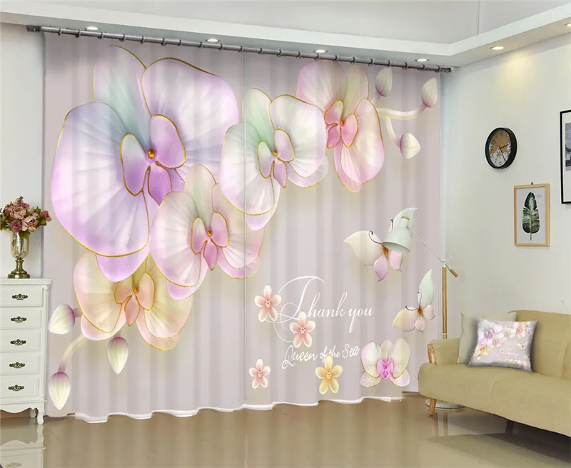 Современные оконные шторы украшение для дома модные ткани для штор гостиная 3D цветы обработка окон балкон - Цвет: 2