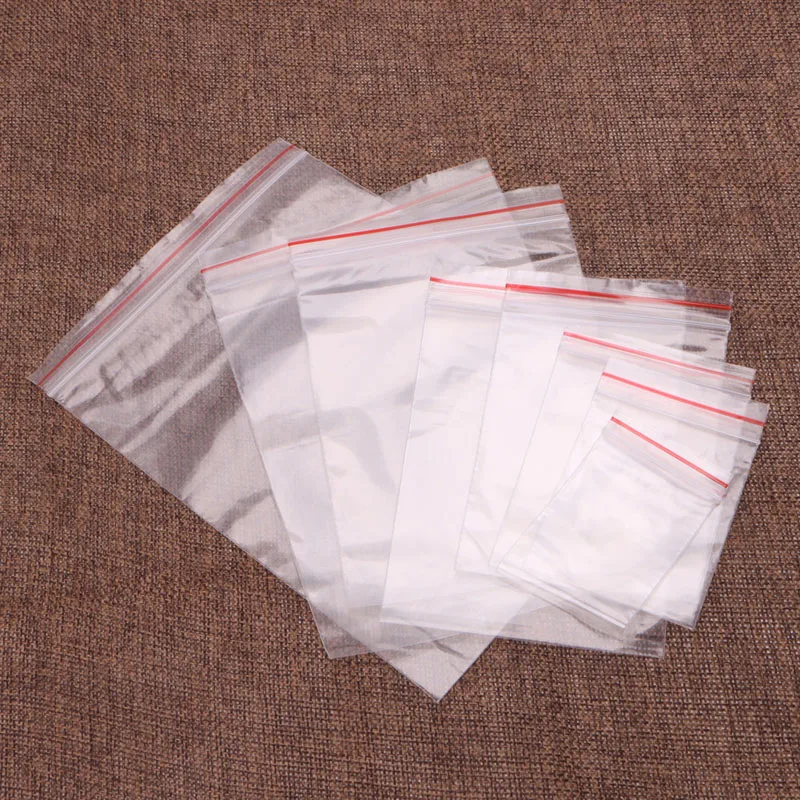 100X Clear Grip Self Press Seal Resealable Zip Lock Plastic Jewelry Bags 8 Sizes 