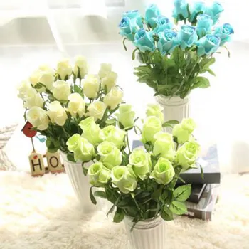 

10pcs one bouquet Rose Artificial Flowers wedding Flowers Bridal Bouquet Latex Real Touch Rose Wedding Bouquet Home Party Flower