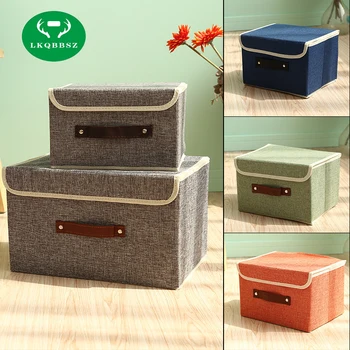 

Jute Folding Socks Underwear Ties Bra Cosmetics Debris jewelry Storage Box Closet Organizer Clothes Storage Case