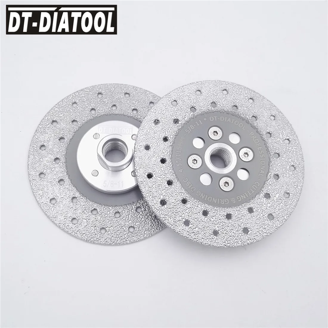 2pcs 4.5" Vacuum Brazed  Diamond Cutting Grinding Wheel Disc 5/8-11 Flange stone shaping Both side coated saw blade