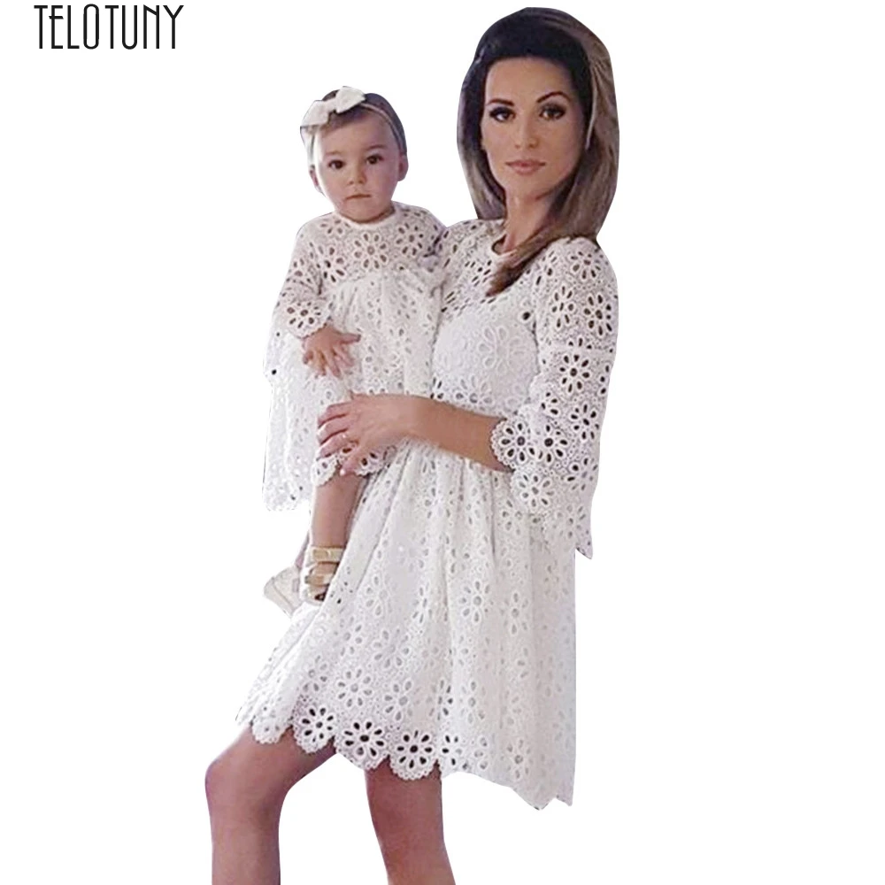 

TELOTUNY Women Dress Mom Baby Lady Women Lace Match Mother Family Dress Clothes Dresses Women Dress Fashion New Hot Sale Jan10