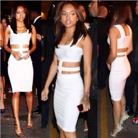 2014 Newest summer women's Fashion Personality Square Collar Hollow Out Tight Bandage Evening Clubwear One Piece Dress AZ024 | Женская