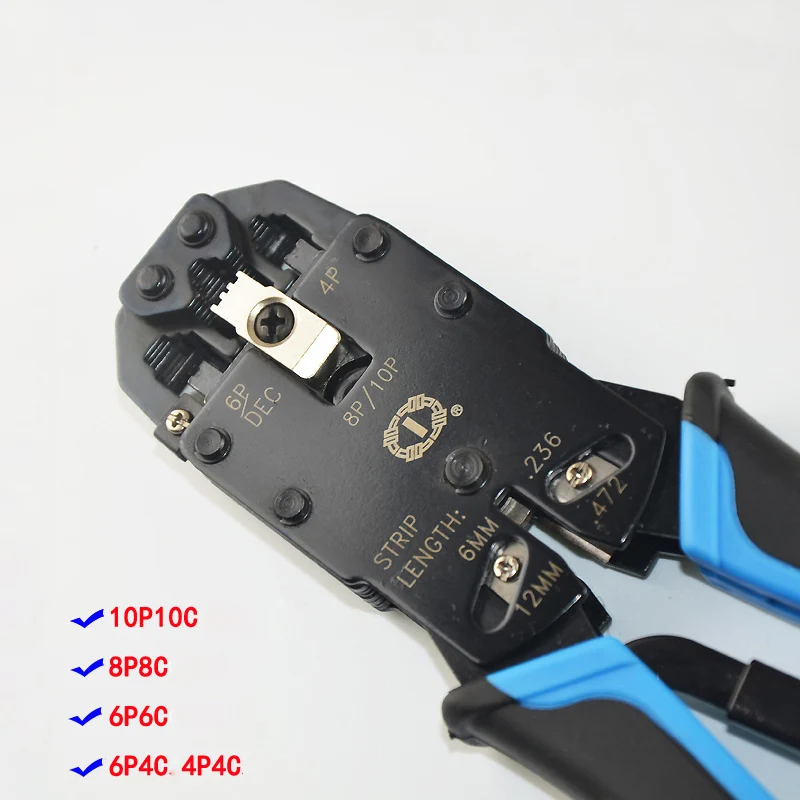 PROF Multifunctional TL-200r ethernet cable modular crimping pliers strippers 10p10c 8P8C 6P4C 8