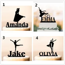 Персонализированные пользовательские Танцовщица девушка торт Топпер день рождения торт аксессуар Топпер пользовательское имя акриловые товары для украшения торта