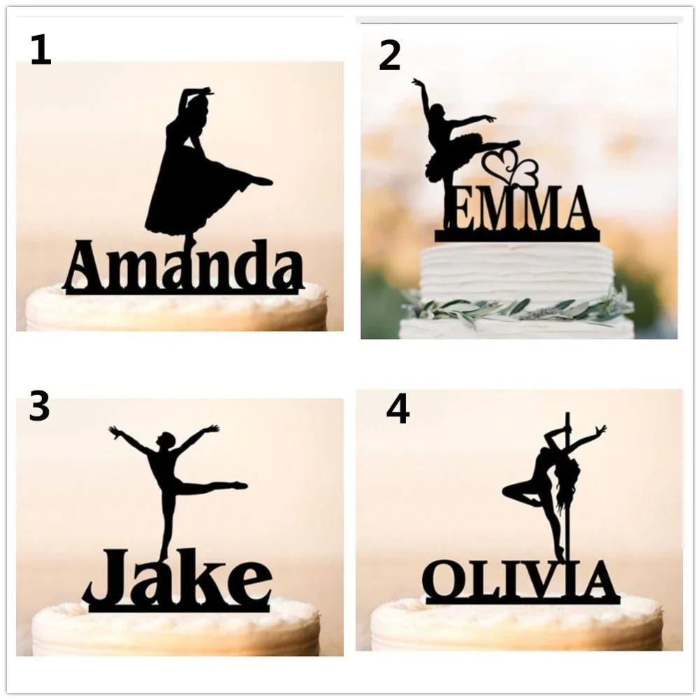 

Personalized Custom Dancer Girl Cake Topper Birthday Party Cake Accessory Topper Custom Name Acrylic Cake Decoration Supplies