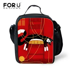 Forudesigns/модные Животные 3D напечатаны кот Обед Сумка Дети Симпатичные Досуг сумка для Обувь для девочек Повседневное сумка lunchbag коробка для