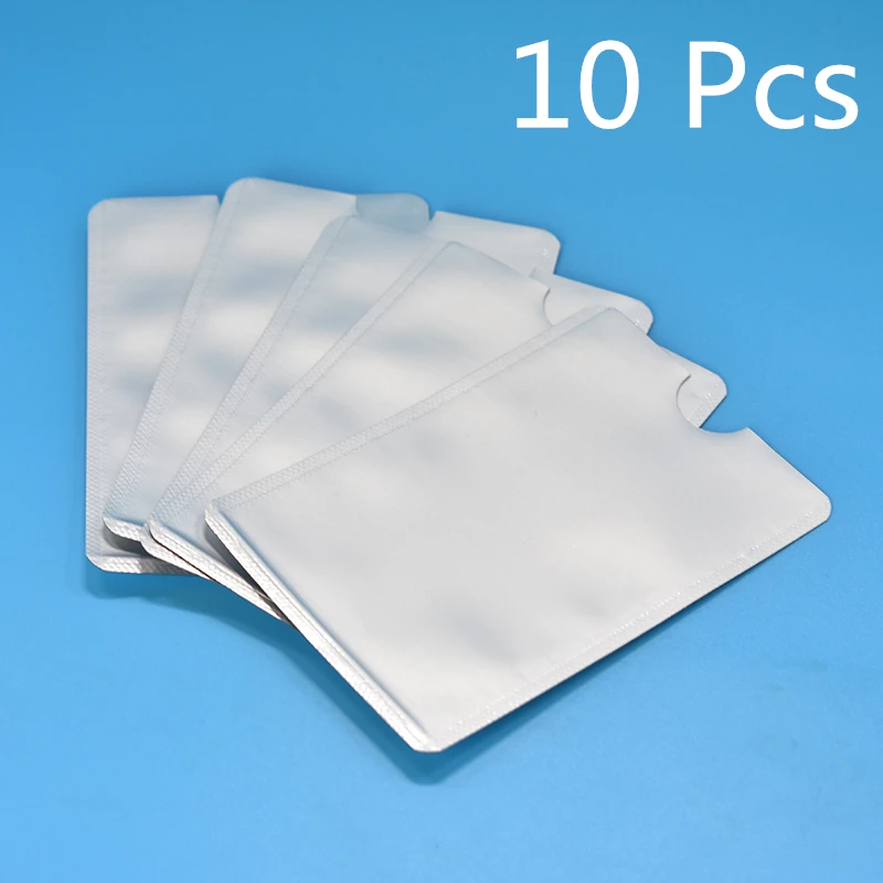 

FGHGF 10pcs Silver Anti Scan RFID Sleeve Protector Credit ID Card Aluminum Foil Holder Anti-Scan Card Sleeve Hot Sale
