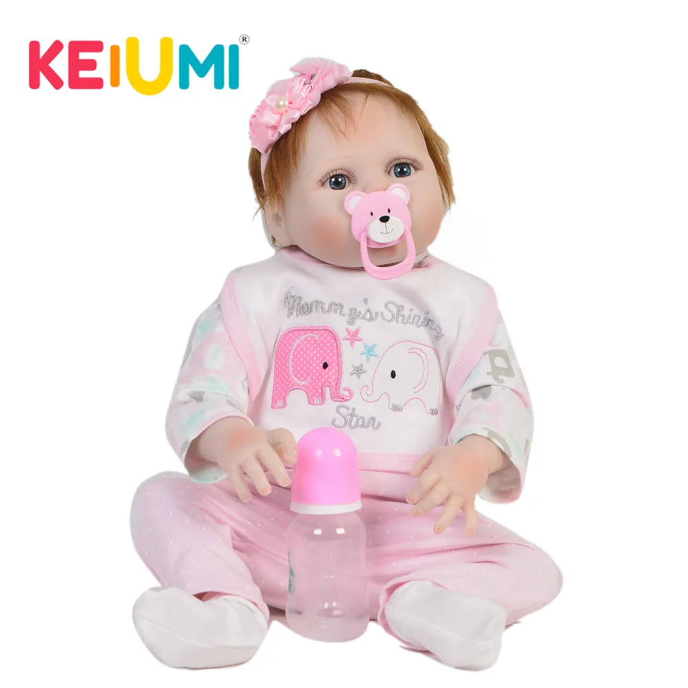 2019 New Design Reborn Dolls 23 '' 57 cm Full Body Silicone Newborn Doll Lifelike Baby Girl Toy With Mohair Kids Birthday Gift