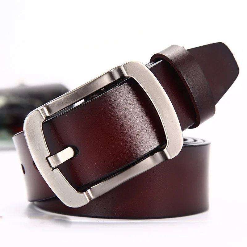 men belt mens leather belts luxury Men's Pin Buckle Cowhide Leather