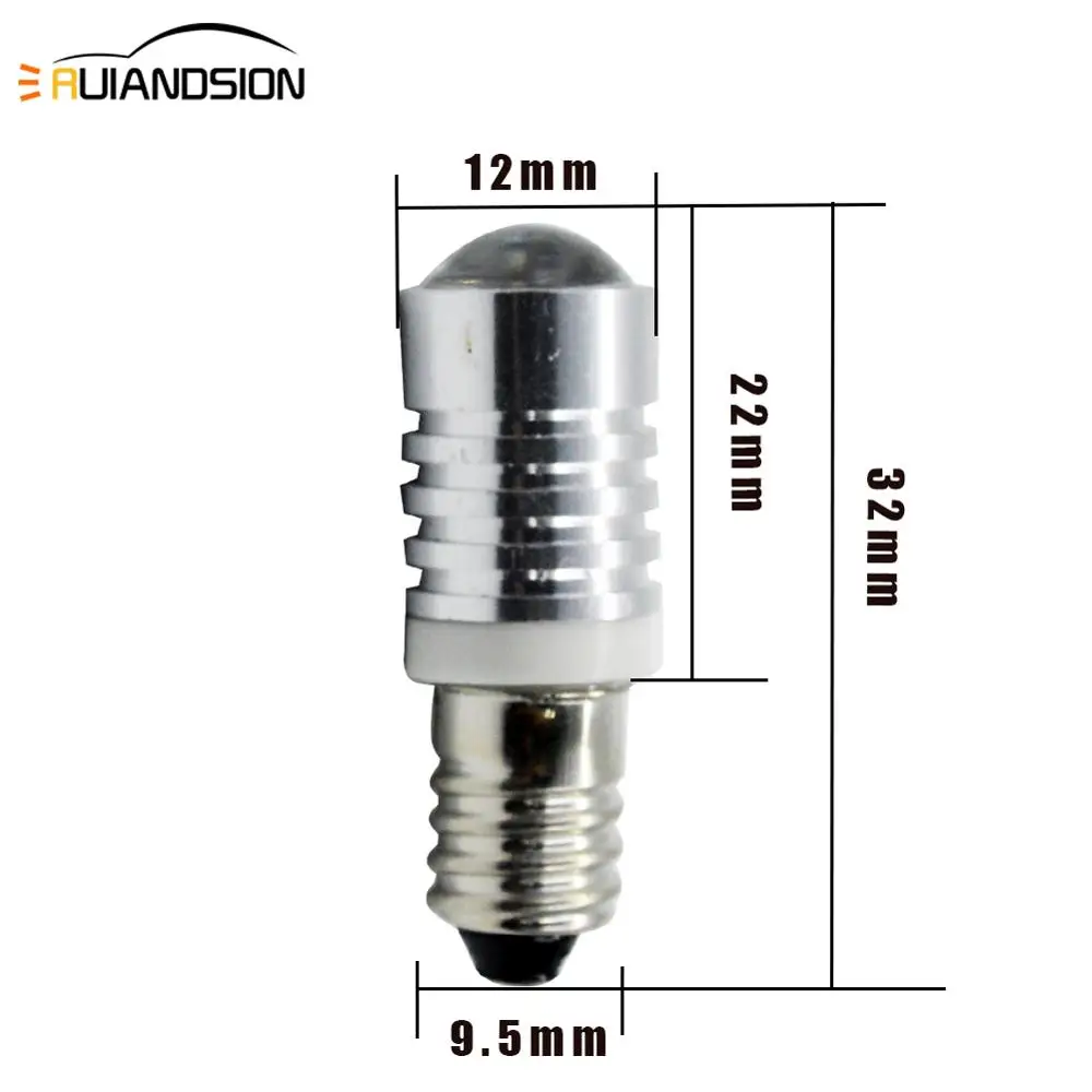 5W LED E10 AC/DC 6V-30V 12V 24V Screw In Warning Signal Bulb Torch Flashlight White Work Light 6000K Spotlight Lampshade 1Pcs led lights led bulbs