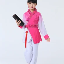 Одежда для бальных танцев Китайский народный танец детский танцевальный костюм Hanfu древнекитайский карнавальный костюм литературные костюмы