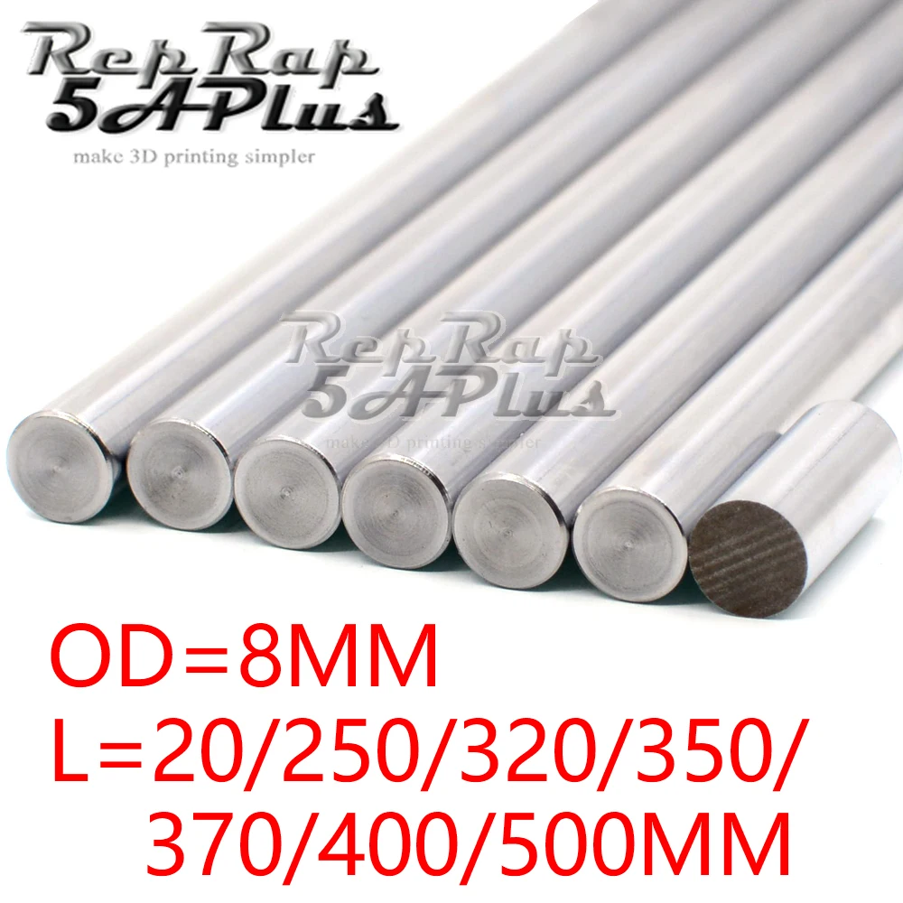 3D 프린터 X Y Z 축 CNC 3D 프린터 부품용 라이너 레일 선형 샤프트, OD 8mm, 20mm, 250mm, 320mm, 350mm, 370mm, 400mm, 500mm, 2 개