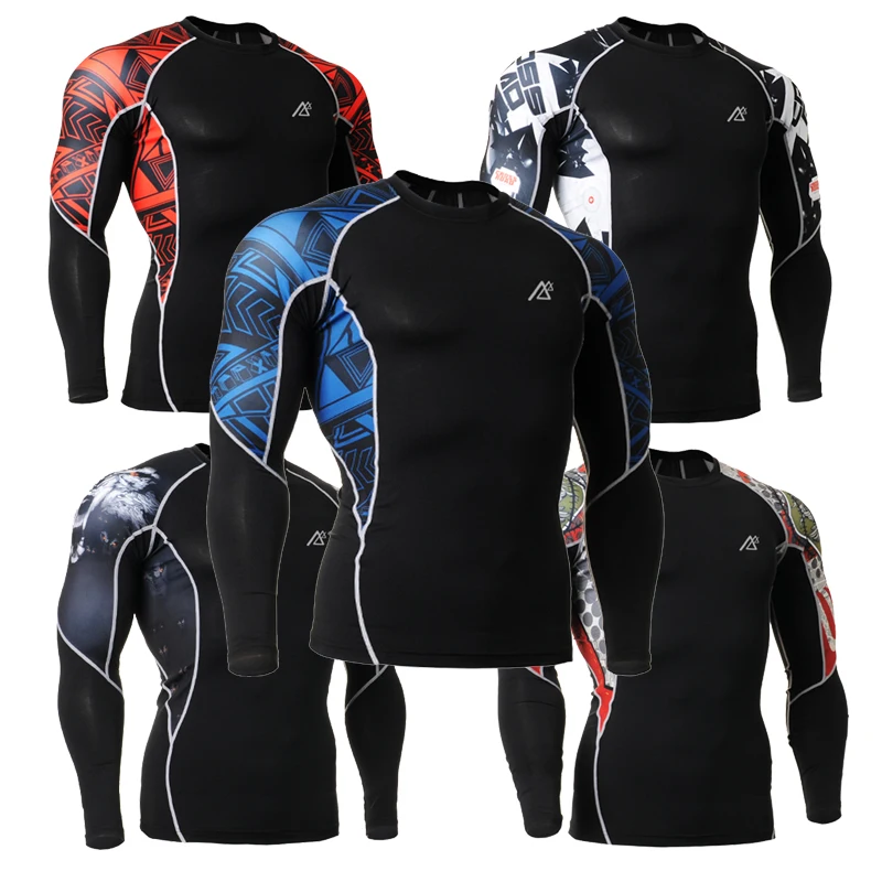 

Life On Track Compression Tights Long Sleeves Tee Shirt Running 3D Prints Multi-functional Outdoor Exercise Sports Wear Tops