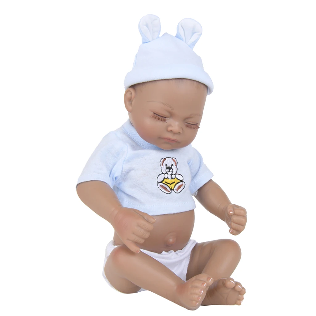 Handmade Reborn Kits - Real Touch Full Vinyl 11inch Reborn Infant Baby Doll Boy Mold - African American Newborn Baby Doll
