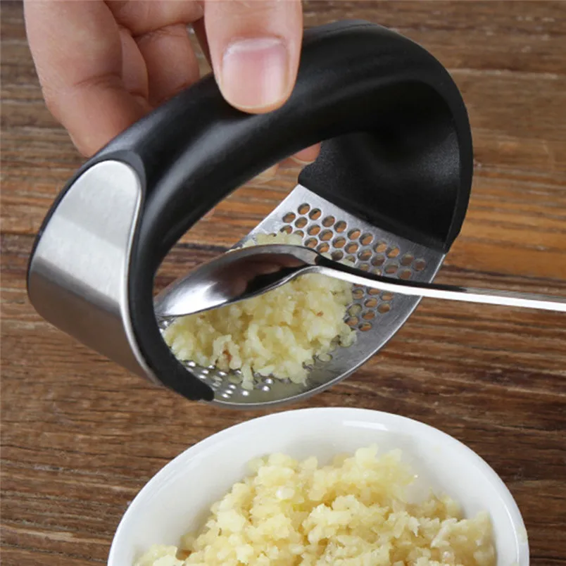 1pc New Stainless Steel Garlic Press Crusher Squeezer Mincer Chopper Kitchen Gadget Kitchen Tools new arrival #3n05#F (13)
