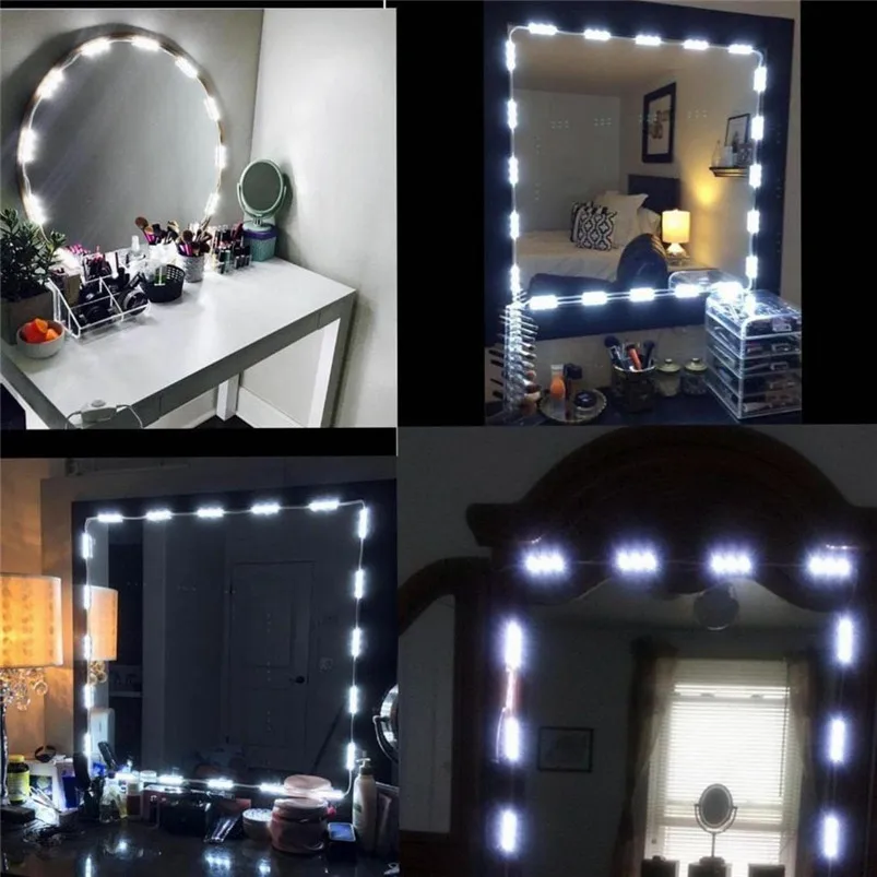 Dimmable 60 LED Mirror lights Vanity Light Kits Cosmetic Makeup Mirror Lights String Light Waterproof IP65 Luces 40FY2806