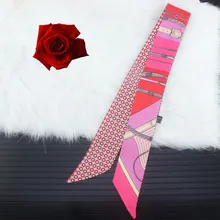 Printing Bag Scarf 2019 New Silk Scarf For Women Luxury Brand Foulard Women Tie Fashion Head Scarves For Ladies Size:88cm*5cm 2017 fashion acrylic sheet for sample plastic sheet size 5cm 5cm 19 colors for making bags bag accessorise china factory