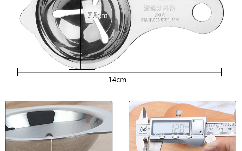 304 из нержавеющей стали, разделители яиц, яичный желток, разделительный инструмент для белка, кухонные гаджеты, инструменты для приготовления выпечки, разделители яиц, яйцо
