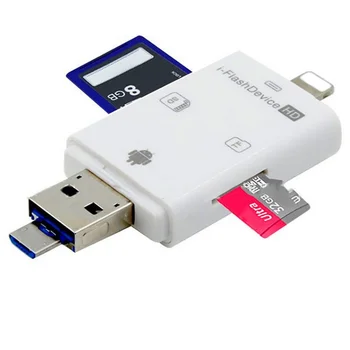 

3 in 1 Card Reader For Lightning/Micro USB/USB to SD/ TF Card Reader OTG Adapter for iPhone Android Phone