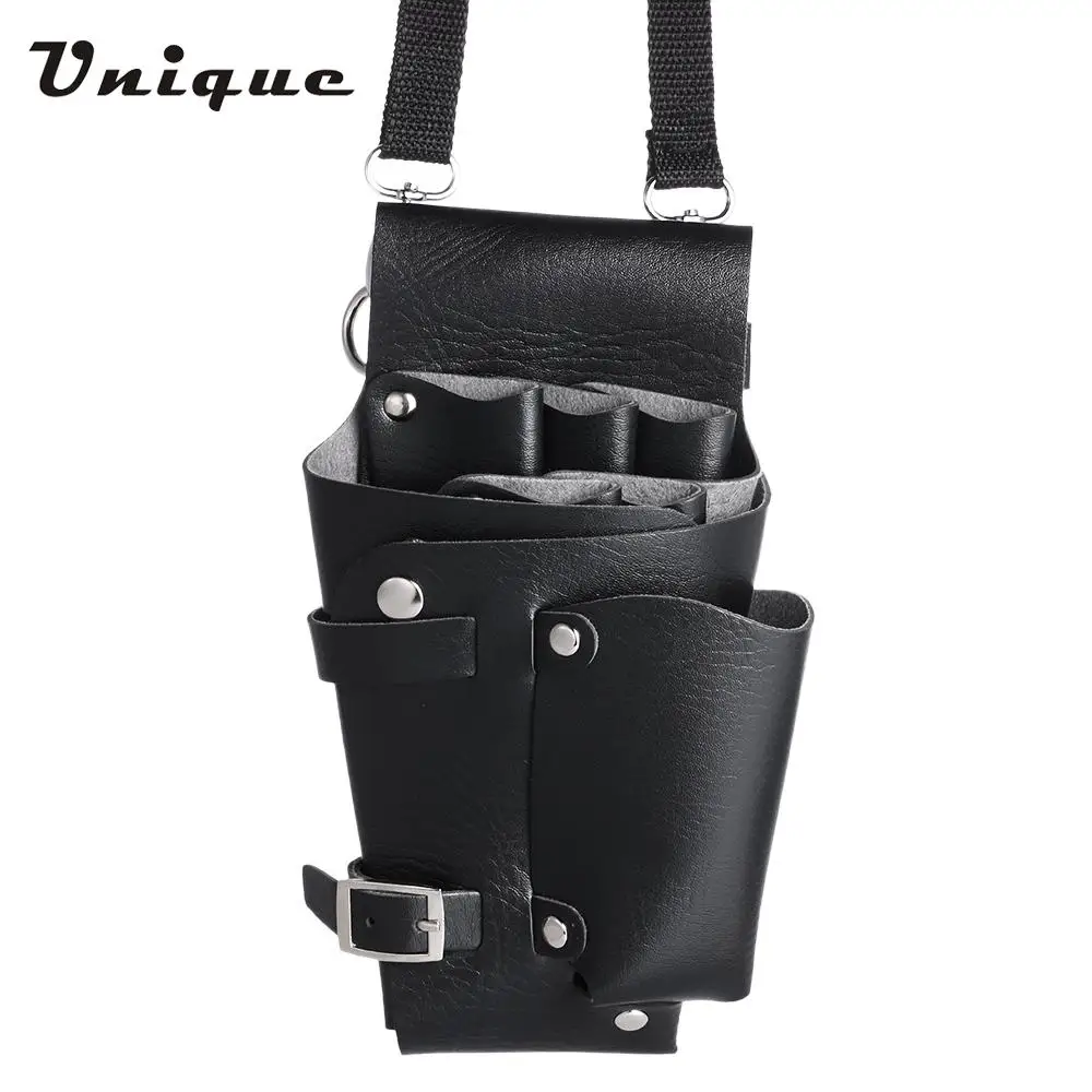 Barber Hair Scissor Holster PU Leather Pouch Holder Rivet Hair Scissor
