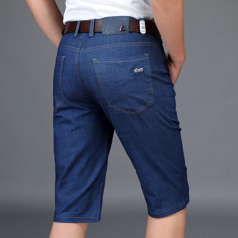 

Fashion Summer Thin Mens Short Jeans Brand Clothing Regular Casual Knee Length Short Cotton Business Breathable Men Denim Shorts