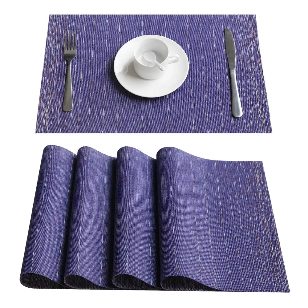 Topfinel مجموعة من 4 قطع قماش توضع تحت الأغراض المختلفة مصنوعة من الكلوريد متعدد الفينيل ل الجدول حصيرة سادة شرب النبيذ الوقايات الخيزران المفار...