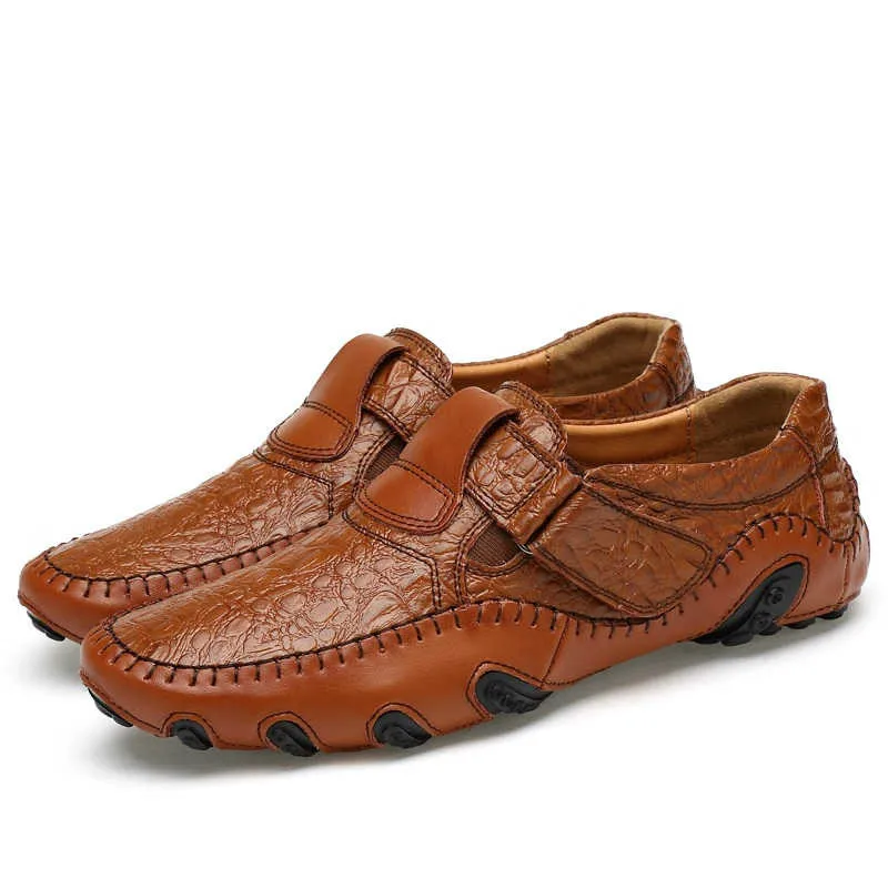 

2019 BAICLOTHING Fashion British Style Men Causal Shoes Genuine Leather Shoes Slip On High Quality Superstar Shoes Breathable