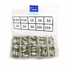 5*20 быстрый удар Керамический Предохранитель Ассортимент Комплект, 5x20 мм, 0.2A, 0.5A 1A 2A 3A 5A 6A 8A 10A 15A/250 В+ коробка