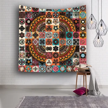 

WLIARLEO Lotus Mandala Tapestry Bohemian Tapestry Wall Hanging 3D Indian tapestry Geometry mandalas Beach Towel arazzo da parete