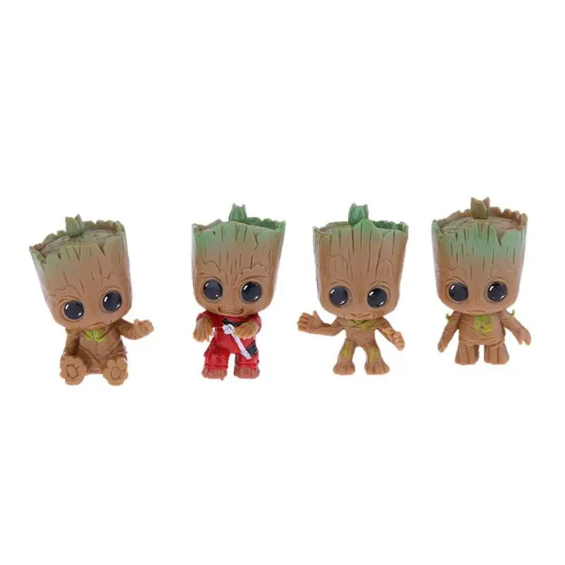 

4PCS Mini Tree Man Grootted Doll Keychain Toys Baby Treeman Keychain Pendant Toys Mini Action Figure Toys