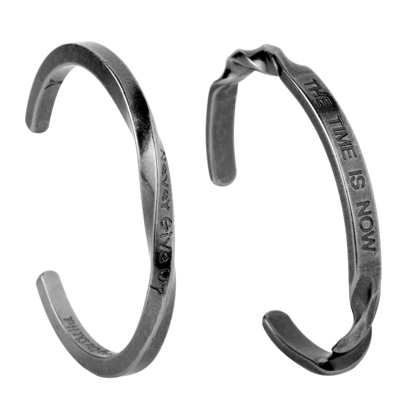 

New The God of Cooking Bangles The Time is Now Never Give Up Cuff Bangles Viking Always in my heart Bracelets Men Women gifts