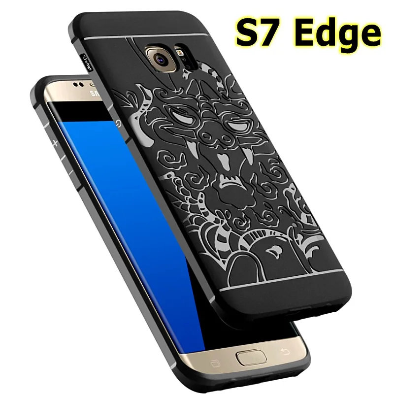 

Luxury Business Blade Pure Chinese dragon Shield Protector silicon case cover for Samsung Galaxy S7 Edge G9350 with pen