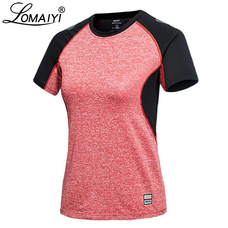 LOMAIYI Plus Size Brand Elastic Quick Dry T Shirt Women Men Slim Fit Fitness Tshirt Female
