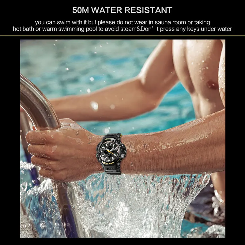 BOAMIGO ساعات رجالي ماركات الساعات الرياضية للرجال الرقمية 50 m مقاومة للماء ساعة معصم الذكور كوارتز ساعة Relogio Masculino