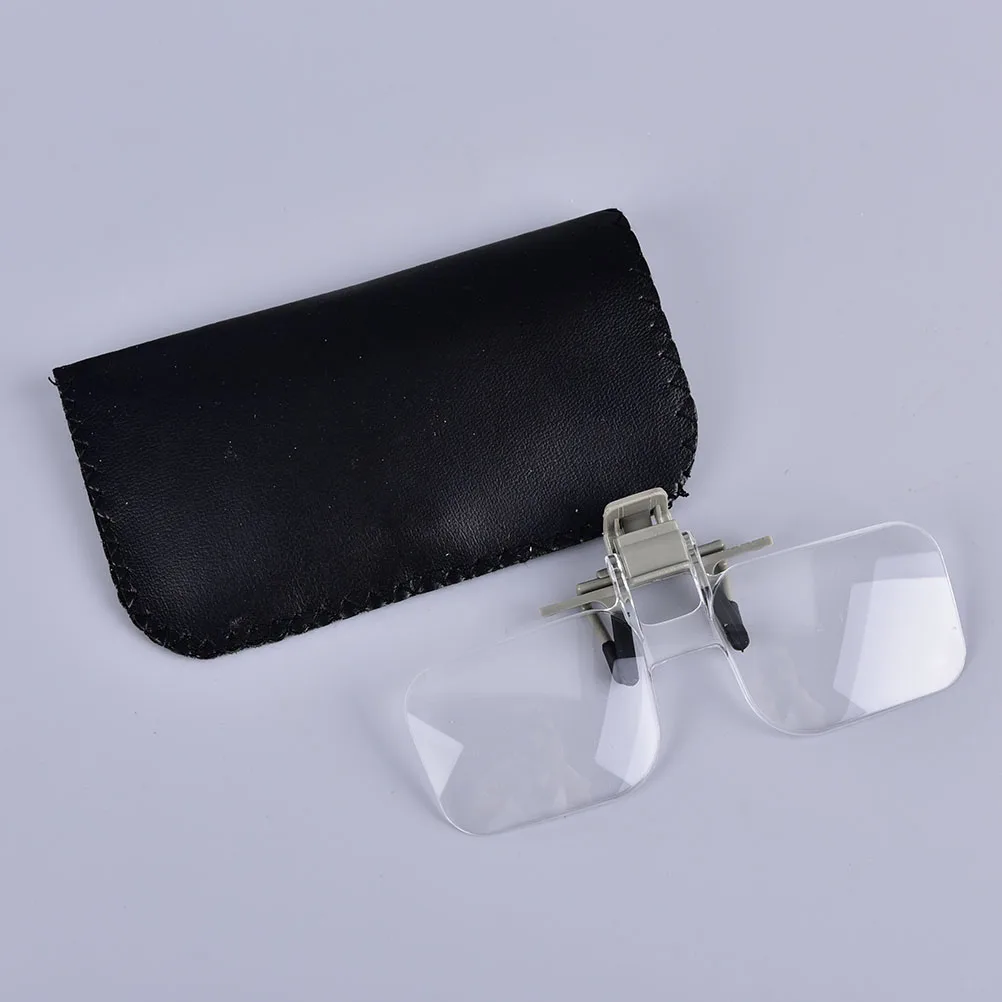 1pcs Magnifier 2X PMMA Acrilic Magnifying Glass with Clip Loupe Light