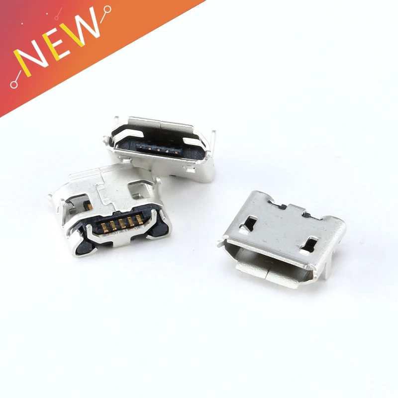 

20pcs Mini usb Connectors Micro Jack Connector Female 5pin Charging Socket Micro USB 5Pin Inserting Plate Seat