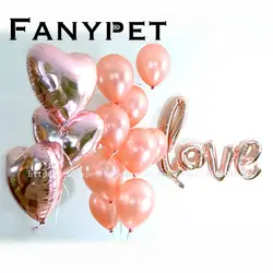 18 дюймов цвета розового золота сердце любовь воздушные шары металлик Цвет Infatable Фольга шар для вечерние Свадебные Воздушные шары День