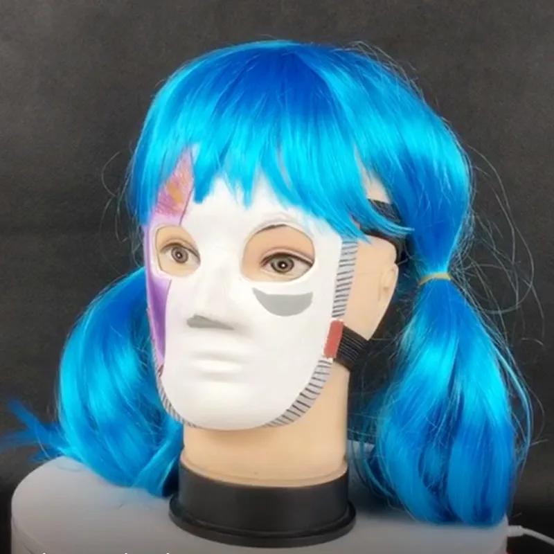 

2019 Game Sally Face Cosplay Wig props Accessories Party Costume Masks Cosplay Mask Sally Masks and wig Sallyface