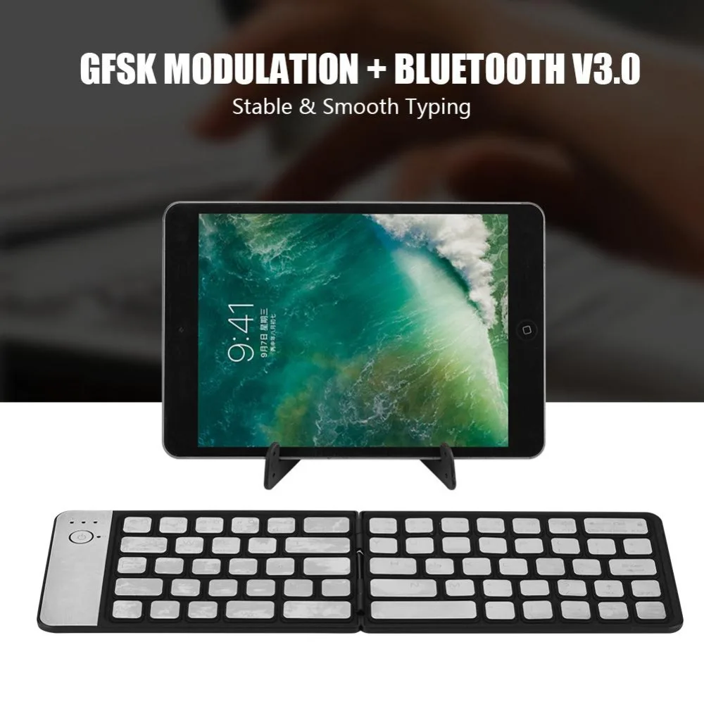 Thin Foldable Bluetooth Keyboard Portable 40 Hours Play Bluetooth