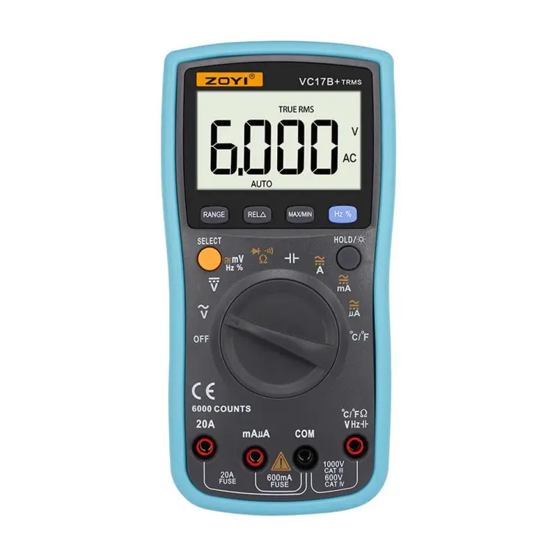 

High Quailty VC17B Digital Multimeter 6000 Counts Backlight AC/DC Ammeter Voltmeter Ohm Portable Meter Multimetro