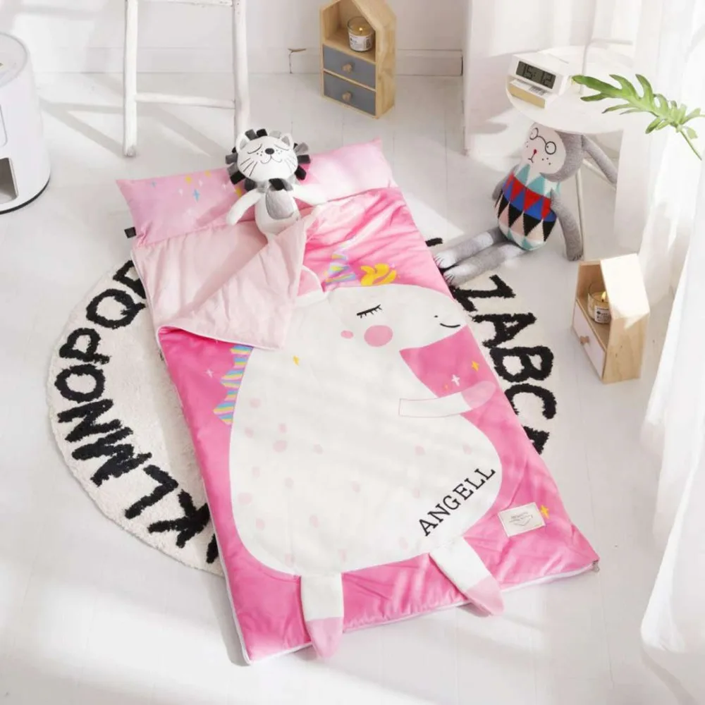 150cm*70cm Kid Sleeping Bag Thicken Quit with Pillow Warm Envelope for Bedroom Multifunctional Children Sleeping Bag