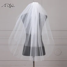 Простая короткая фата цвета слоновой кости свадебный аксессуар мягкий фатин Свадебная Фата с расческой