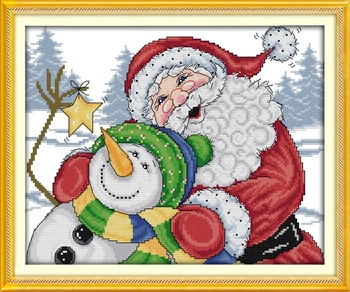 

Merry Christmas Crafts Sewing Counted Cross Stitch Kits Accurate Printed Embroidery DIY Handmade Needlework Wall Home Decor