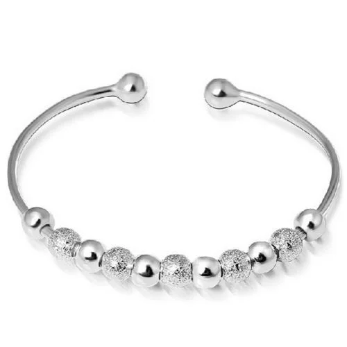 

New Fashion Wedding Jewelery Silver Plated Bead Bracelet Bangle Gift
