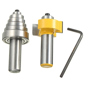 

High Quality 1/2'' Shank Carbide Rabbet Router Bit Milling Tool with 6 Bearings Set For Woodworking Tool